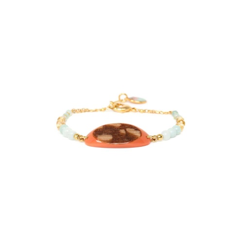Браслет Nature Bijoux, Galapagos, шпон в смоле, амазонит, цитрин, NB23.1-13-42740 коричневый