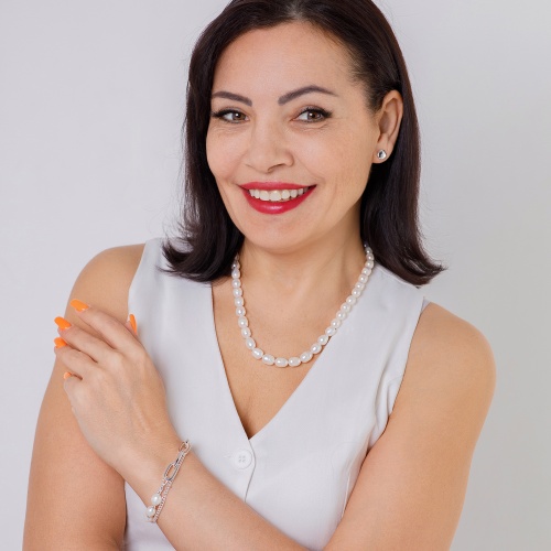 Колье Fiore Luna String of Pearls Сarabiner, BL4514 S фото 4