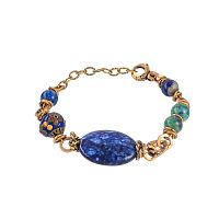 Браслет Alcozer&J, с лазуритом и азуритом, AL-B48JZ25-R синий