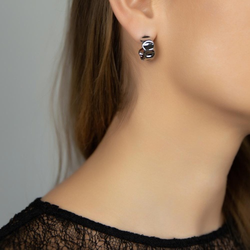 Серьги Moon Paris, Ringo, полукольца, MR-26.01-036 серебристый фото 2