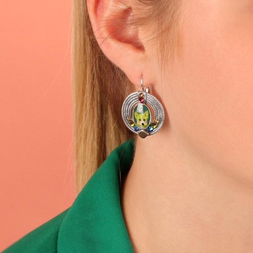Серьги TARATATA, Tootoo, асимметрия,смола,бусины,стразы,блестки, TT-W23-10774-10M серебристый фото 3