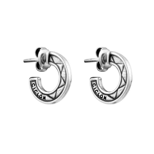 Серьги Ciclon, Ocaso, металл, полукольца с гравировкой, CN-212606 серебристый