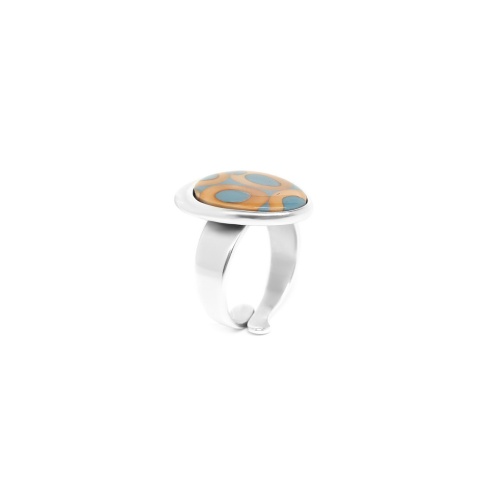 Кольцо Nature Bijoux, Piccadilly, с пальмовым орехом в смоле и перламутром, NB23.2-19-25018 голубой фото 2
