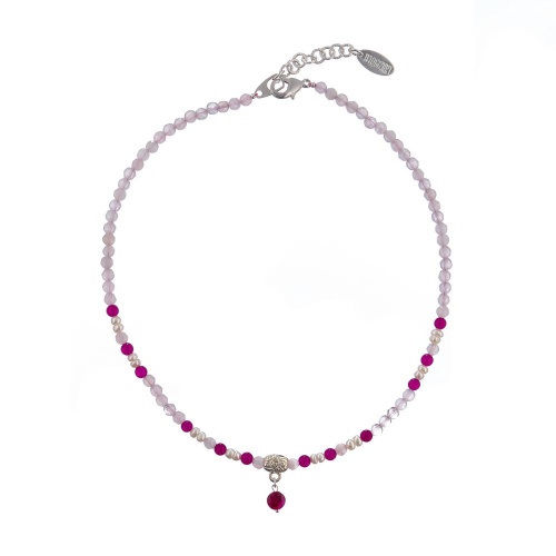 Колье Lanzerotti, Monroe, кварц, тигровый глаз, стеклянные бусины, LZ-23.07-241 лиловый
