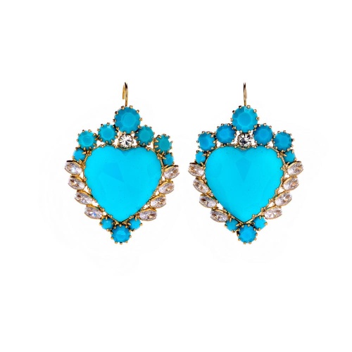 Серьги Celeste G, в форме сердца, с кристаллами Swarovski, CS26.1-1213 бирюзовый