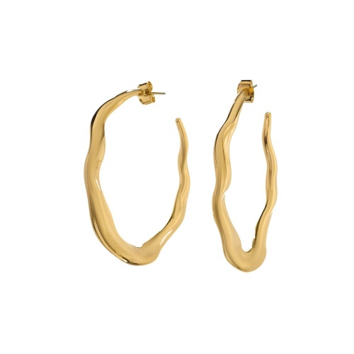 Серьги Moon Paris, Ringo, полукольца с рельефом в виде волны, MR-26.01-035 золотистый