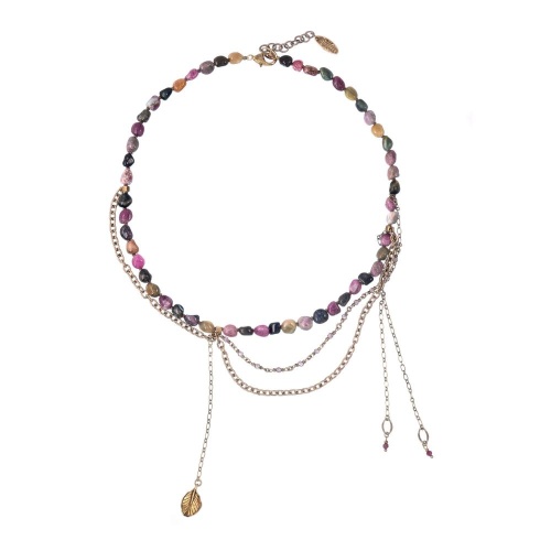 Колье Lanzerotti, Elisir, с турмалином,цирконием и гематитом, LZ-25.10-281 розовый