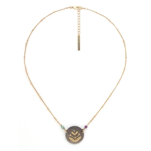 Колье Franck Herval, Celinda, перламутр, Swarovski, бусина, арагонит, FH25.2-15-64421 серый