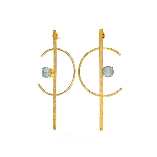 Серьги Catherine Bijoux, Half moon, с кристаллом, CB25.1-5357FG мятный фото 2