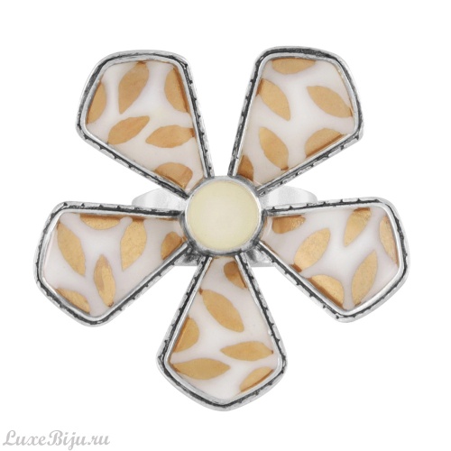 Кольцо TARATATA, Lovely, разъемное,со смолой и золотистый краской, TT-E24-04422-101 белый