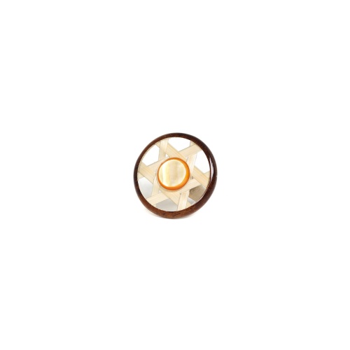 Кольцо Nature Bijoux, Isla cabana, разъемное, бамбук,смола,роблес,перламутр, NB23.1-19-24675 коричневый фото 2