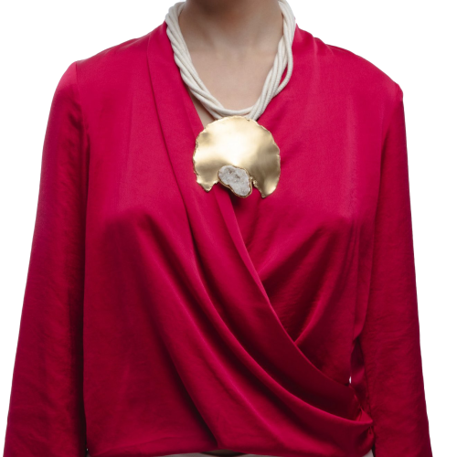 Колье Katerina Vassou, Ascella, с друзой агата, KV26.1-307540GWHITE белый фото 4