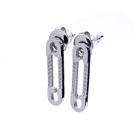 Серьги Moon Paris, Ikita, в форме булавки, с кристаллами, MIK-22.03-019 серебристый