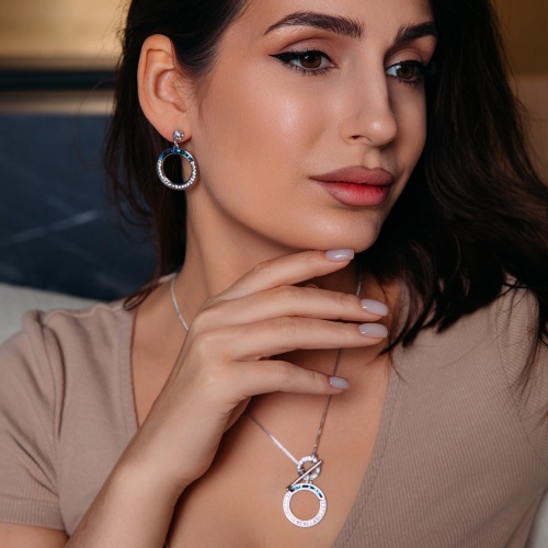 Серьги Fiore Luna BBL+CRY, A2110NM-E02.23.1 BL/S фото 2