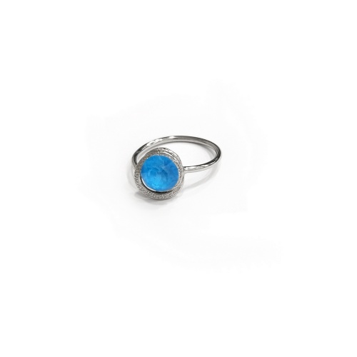Кольцо Catherine Bijoux, Half moon, разъемное, с кристаллом, CB25.1-5355DS голубой фото 2