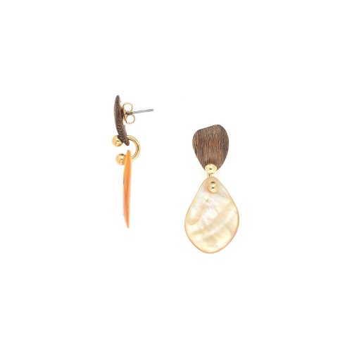 Серьги Nature Bijoux, Fioria, с деревом роблес и перламутром, NB26.1-12-90496 коричневый