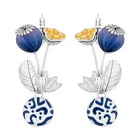 Серьги TARATATA, Opium, с цветной смолой и рисунком, TT-H25-11794-104 синий