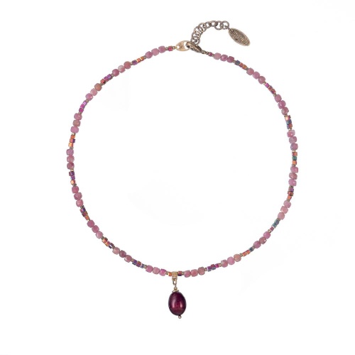 Колье Lanzerotti, Elisir, жемчуг, турмалин, кристалл, гематит, LZ-25.10-275 розовый