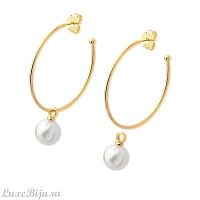 Классические серьги White Pearl A0063.1 BW/G