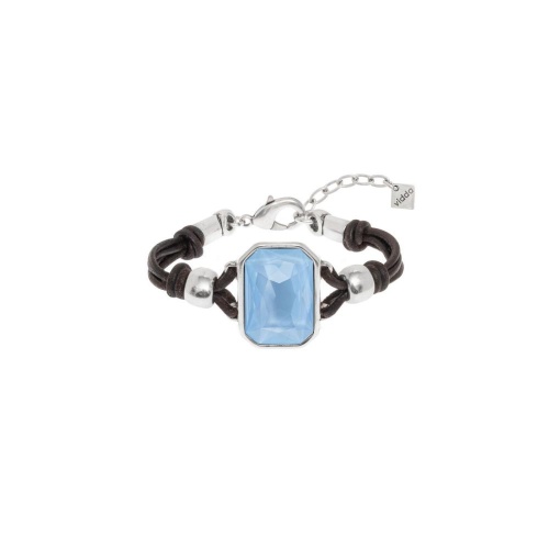 Браслет VIDDA, Lily, кожаный, с кристаллом Swarovski, VD25.1-02082 голубой