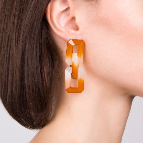 Серьги Moon Paris, Lorian, с объемными звеньями, ML-21.11-001 янтарный фото 4