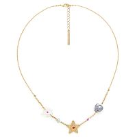 Колье Franck Herval, Angelica, жемчуг, перламутр, аквамарин, бусины, FH25.2-15-64373 золотистый