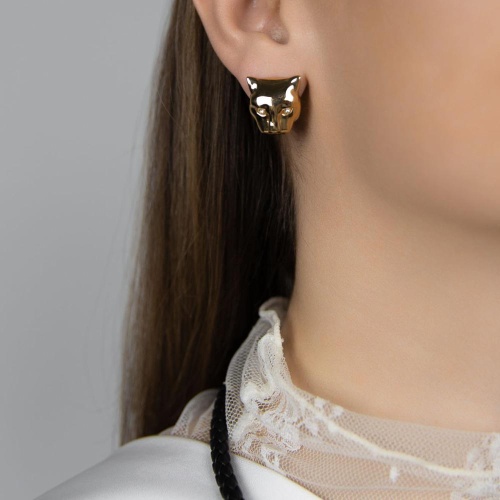 Серьги Polina Firenze, пантера с кристаллами, PF26.1-OR2307 золотистый фото 2