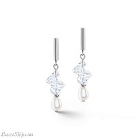 Серьги Coeur de Lion White-Silver, 1124/21-1417