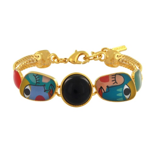 Браслет TARATATA, Abstract, с цветной смолой и стеклянным кабошоном, TT-W24-05307-20M золотистый