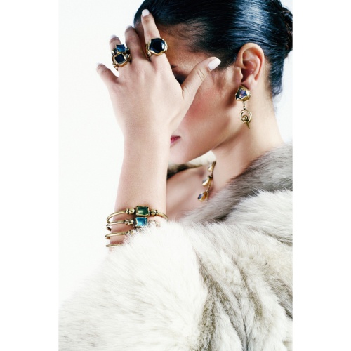 Браслет Thot Gioielli, кафф, с рейнстоуном, TG25.1-BRV21 зеленый фото 2