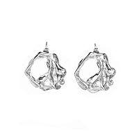 Серьги Dansk Copenhagen, Courage Waterproof, с эффектом мятого металла, DNSK26.1-3W2601011 серебристый