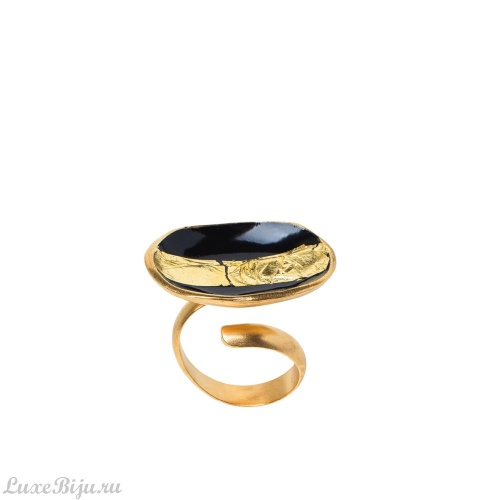 Кольцо Katerina Vassou, Exoplanet, со вставкой из листового золота, KV25.2-404658GBLACK черный