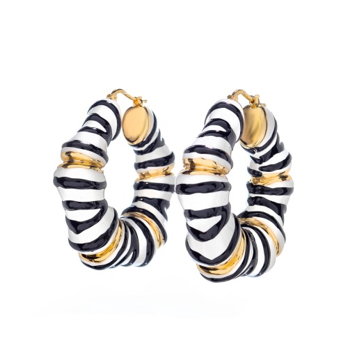 Серьги Francesca Bianchi, кольца, с эмалью, FB25.2-36S золотистый