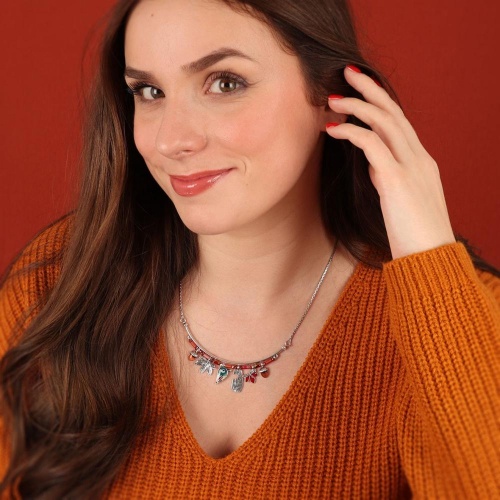 Колье TARATATA, Woody, со смолой, бусинами и слюдяным порошком, TT-H24-10115-103 красный фото 3