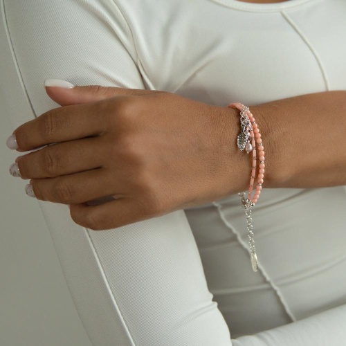 Браслет Lanzerotti, Anne with an E, двойной, коралл, жемчуг и кристаллы, LZ-25.08-240 розовый фото 2