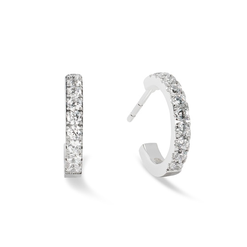 Серьги Coeur de Lion Hoop Crystal-Silver 15мм, 0146/23-1817 фото 7