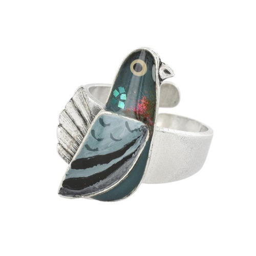 Кольцо TARATATA, Le facteur, цветная смола, блестки, слюдяная пудра, TT-T25-01401-10G серебристый