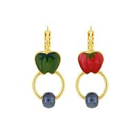 Серьги TARATATA, Paprika, асимметричные, смола, керам. бусина, TT-H25-12798-20M золотистый