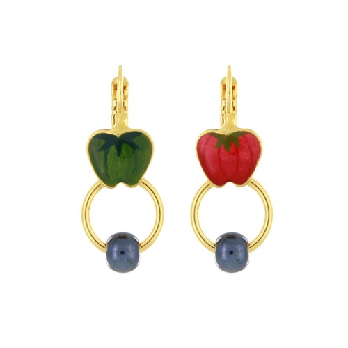 Серьги TARATATA, Paprika, асимметричные, смола, керам. бусина, TT-H25-12798-20M золотистый