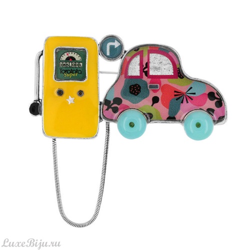 Брошь TARATATA, Mille Bornes, со стеклянными бусинами,пайетками,смолой, TT-H22-06207-105 желтый