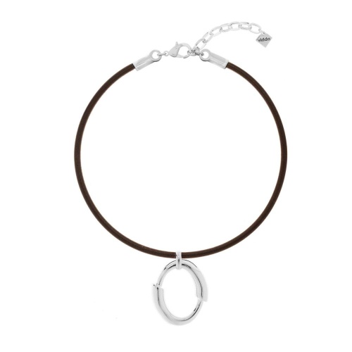 Колье VIDDA, Nexus, кожаное, с подвеской, VD26.1-02457 серебристый