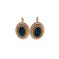 Серьги Celeste G, с кристаллом Swarovski и жемчугом, CS26.1-1737 зеленый