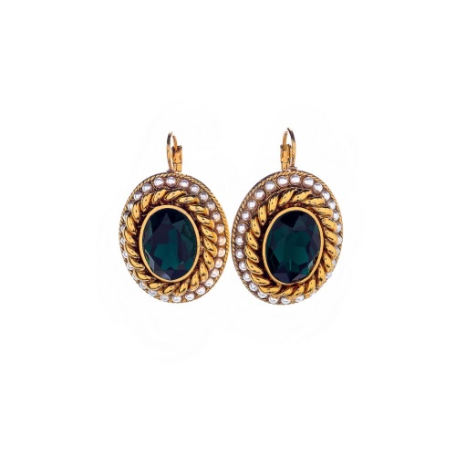 Серьги Celeste G, с кристаллом Swarovski и жемчугом, CS26.1-1737 зеленый