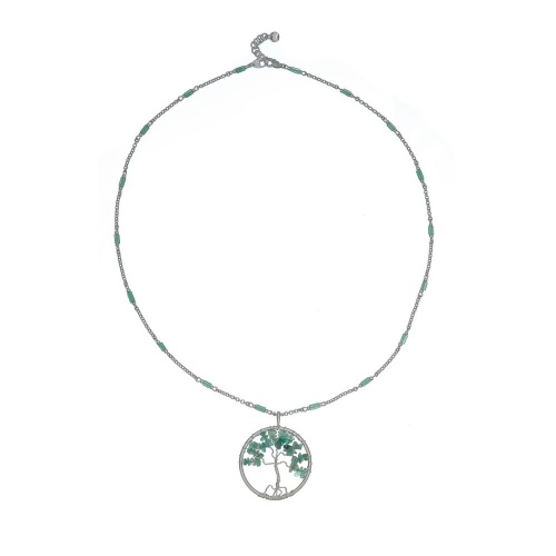 Колье Lanzerotti, Ispirazione, агат, берилл, подвеска-дерево, LZ-24.10-424 зеленый