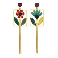 Серьги TARATATA, Frida, асимметрия, смола,слюдяная пудра, стразы, TT-H25-06950-20M золотистый