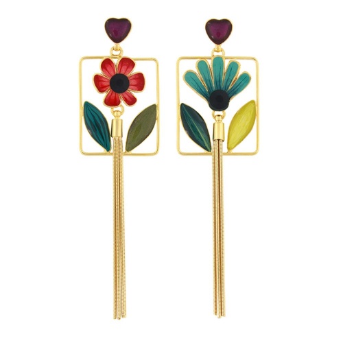 Серьги TARATATA, Frida, асимметрия, смола,слюдяная пудра, стразы, TT-H25-06950-20M золотистый