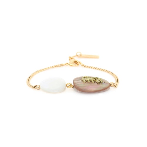 Браслет Nature Bijoux, Calliope, с перламутром и золотистый нитью, NB25.1-13-44091 золотистый