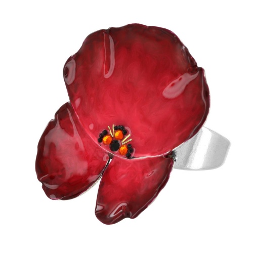 Кольцо TARATATA, Bloom, разъемное, смола, стразы, микрошарики, TT-W23-11432-103 красный фото 2
