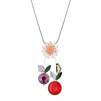 Колье TARATATA, Cocoon, с цветной смолой и стеклянной бусиной, TT-E25-03106-103 красный