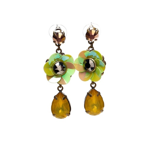Серьги Moon Paris, флоксы с кристаллами, Mo-1902-100 желтый